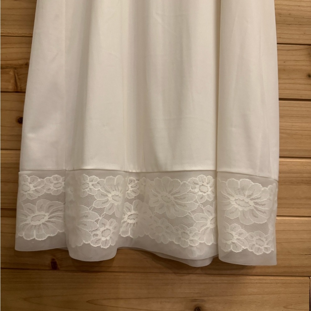 Vintage Small Soft Romantic Mesh Floral Lace Slip Dress Wedding Bridal Coquette - Picture 6 of 10